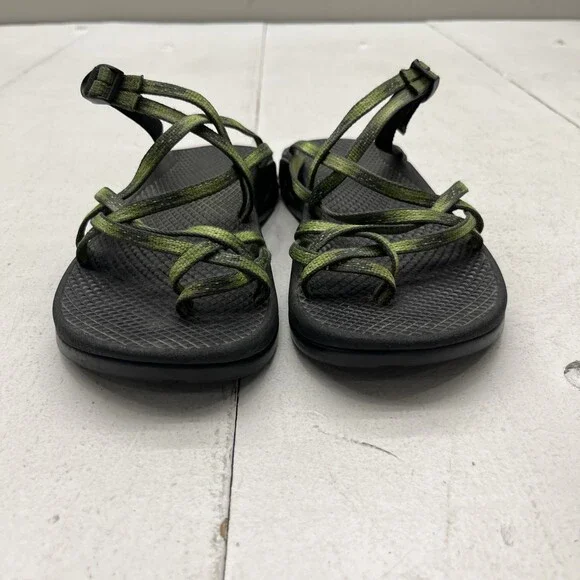 Chaco Black & Green Non-Marking Slip-On Adjustable Sandals Women’s Size 7 - Picture 2 of 11